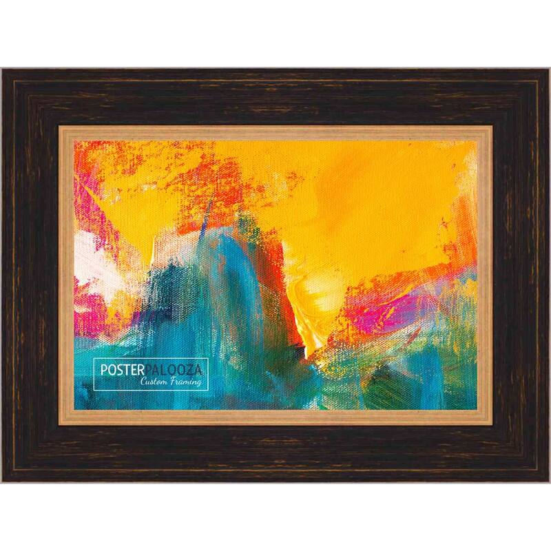 14x25 Traditional Black Complete Wood Picture Frame with UV Acrylic, Foam Board Backing, & Hardware