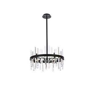 Elegant Lighting Serena 20 inch Crystal Round Pendant - Black - 20"Lx20 ...
