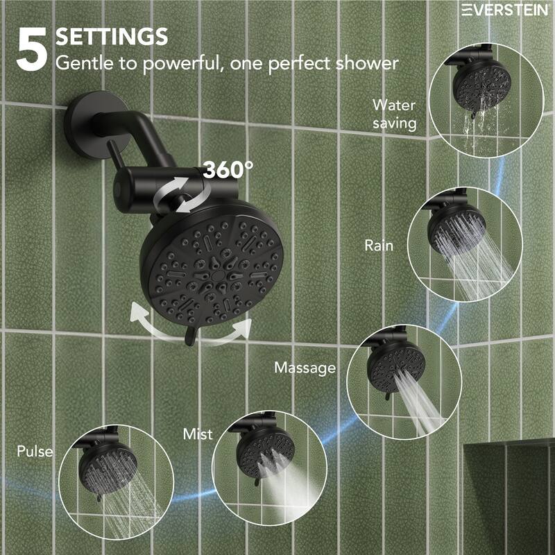 3-Function Thermostatic Shower Faucet With Pressure Balance