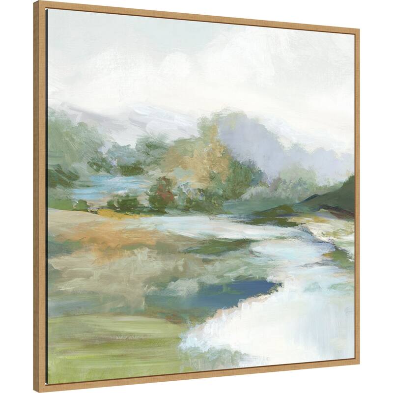 Gentle Hills and Flowing Stream by PI Studio (30 x 30 in.), Framed Canvas Wall Art Print