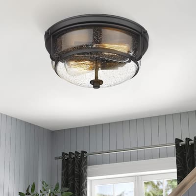 2-Light Modern Flush Mount Light Fixture