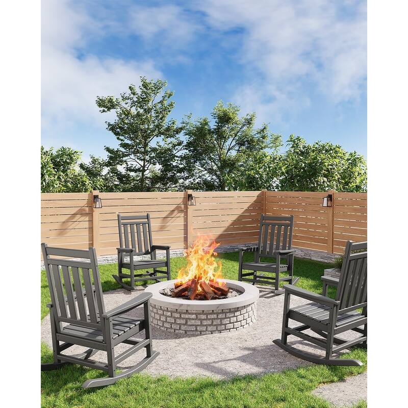 Folding Adirondack Chairs Set Of 1 HDPE Plastic Outdoor Chairs