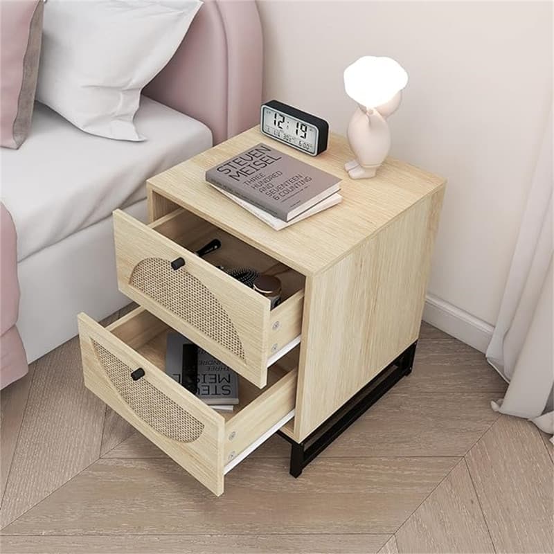 Nightstand with 2 Drawers Set of 1