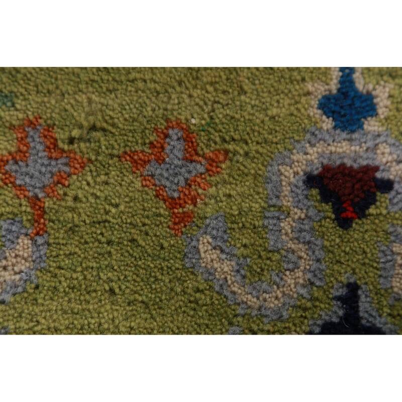 Animals Green Kazak Oriental Area Rug Handmade Wool Carpet - 4'10" x 7'7"