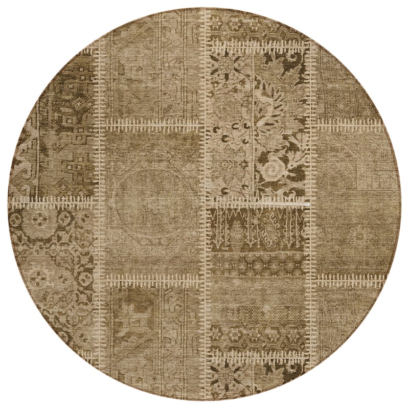 HomeRoots Patchwork Transitional Rectangle Outdoor Rug