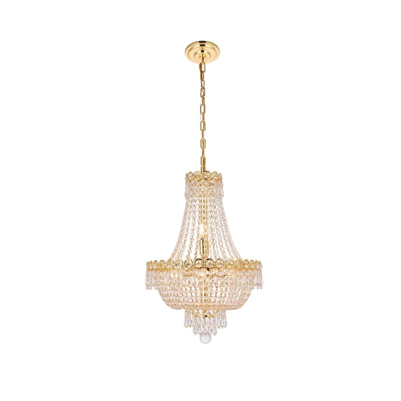 Elegant Lighting Gold 16-inch Royal-cut Crystal Clear Hanging 8-light Chandelier