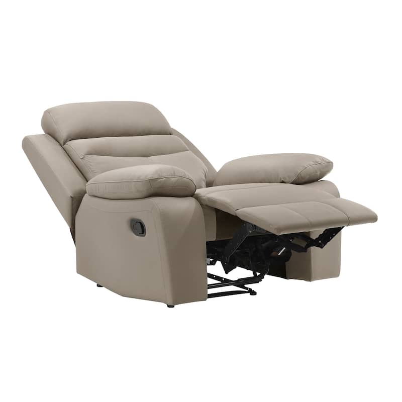 Peperomia 41" Leather Manual Recliner - Tab Pull Reclining Motion