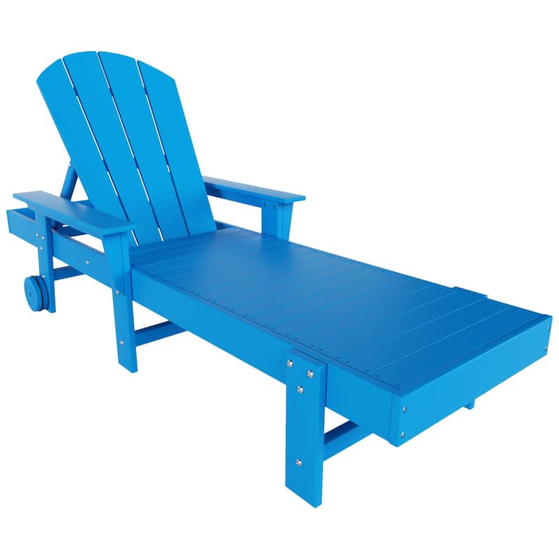 Laguna Hdpe All Weather Outdoor Patio Pool Reclining Chaise Lounge With Arms And Wheels