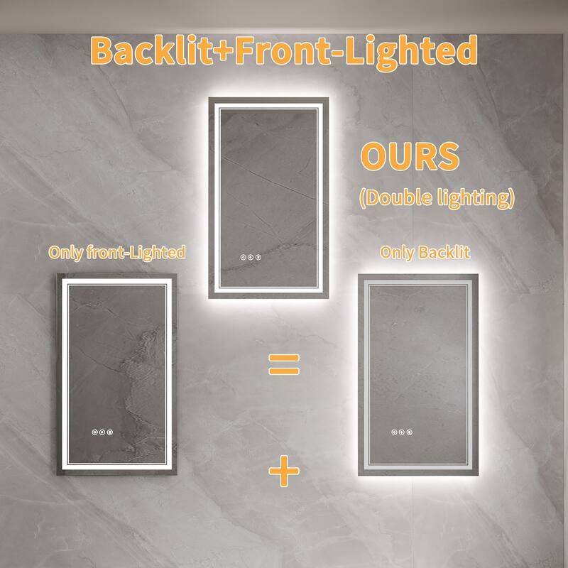 Modland Small Size LED Bathroom Mirror Back & Front Lighted Anti-Fog
