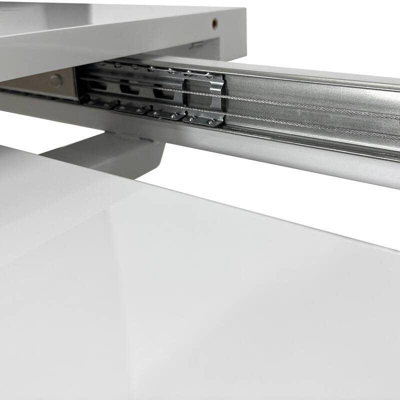 Modern Square Dining Table, Stretchable, with X-Shape Table Leg with Metal Base