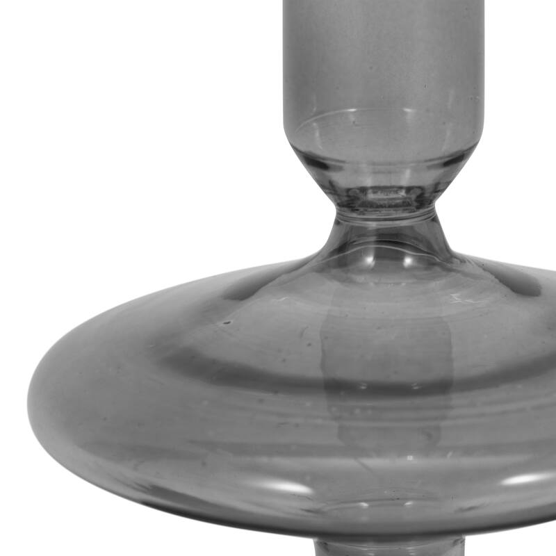 Sculptural Glass Candle Holder with Rounded Accent Base - Modern Tabletop Candle Holder for Any Room
