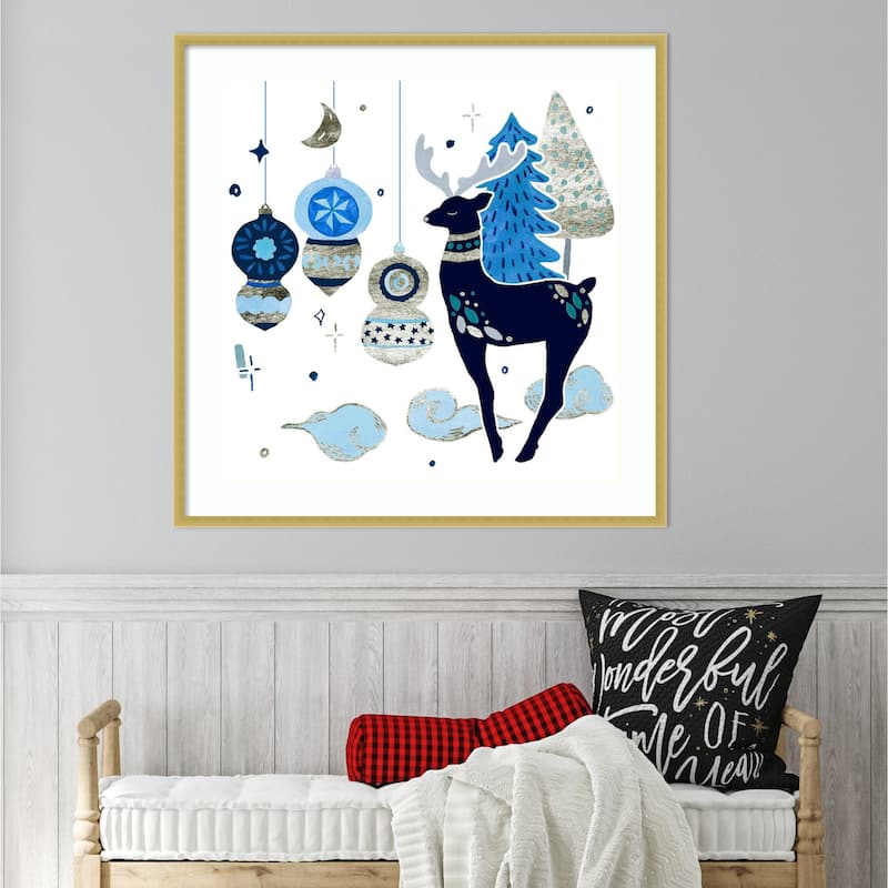 Goodnight Reindeer II by Melissa Wang Wood Framed Wall Art Print