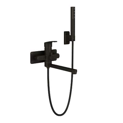 Niagara Highflow Wall Mounted Tub Filler with Pivoting Arm Spout and Handshower Oil Rubbed Bronze