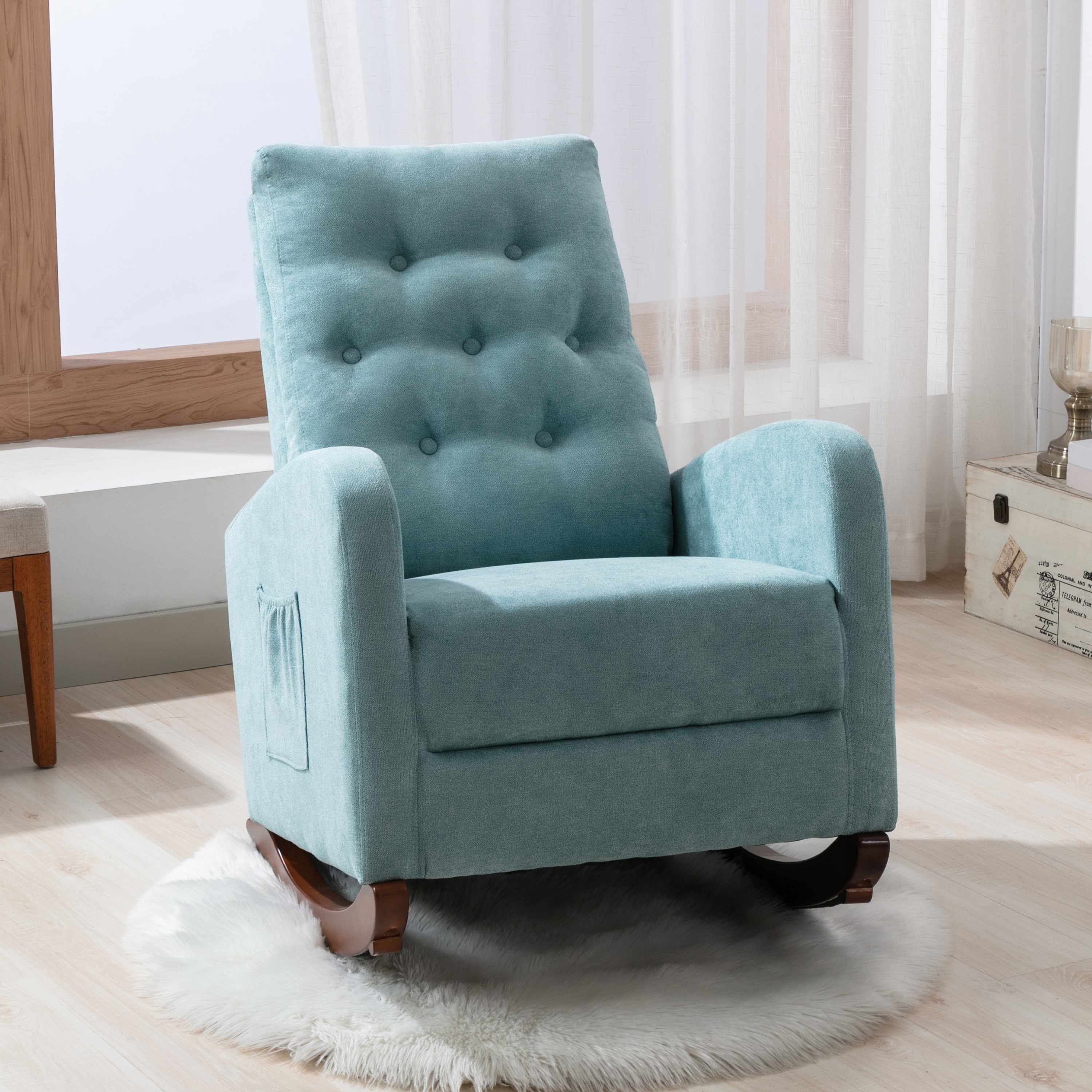 Armchair Baby Room Rocking Chair Nursery Chair Accent Chair Green