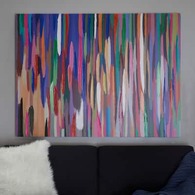 Multi Colored Canvas Paint Strokes Abstract Wall Decor