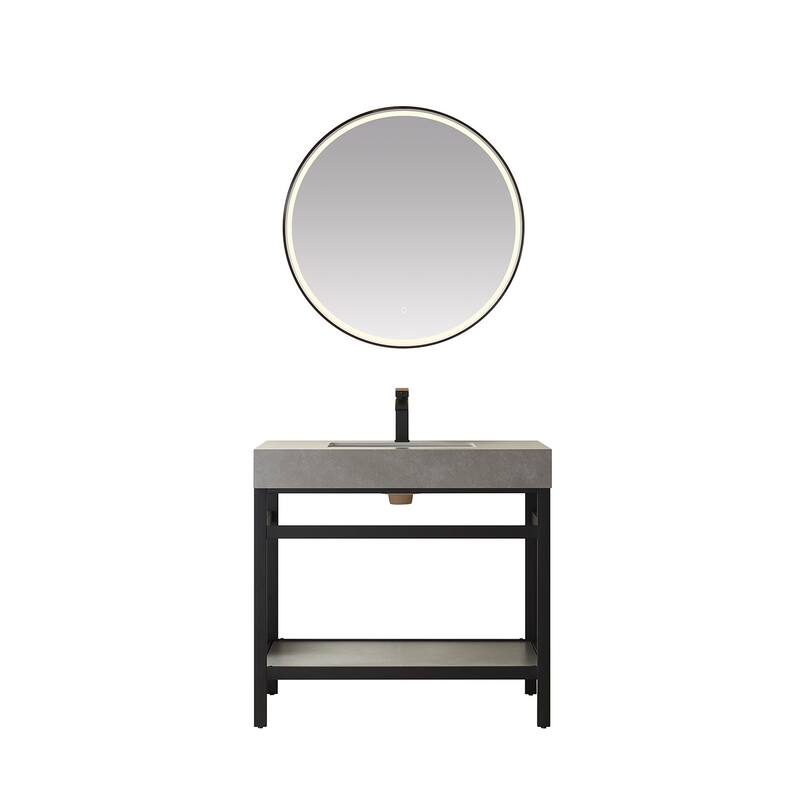 Miseno MV702536 Funes 36" Free Standing Single Basin Vanity Set with - Matte Black / Gray - Anthracite Finish