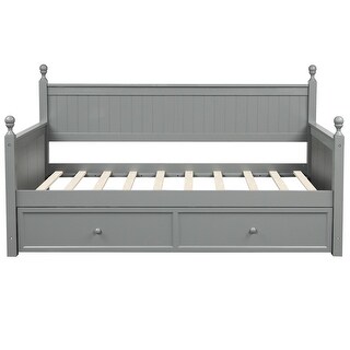 Twin Size Wood Daybed with Twin Size Trundle