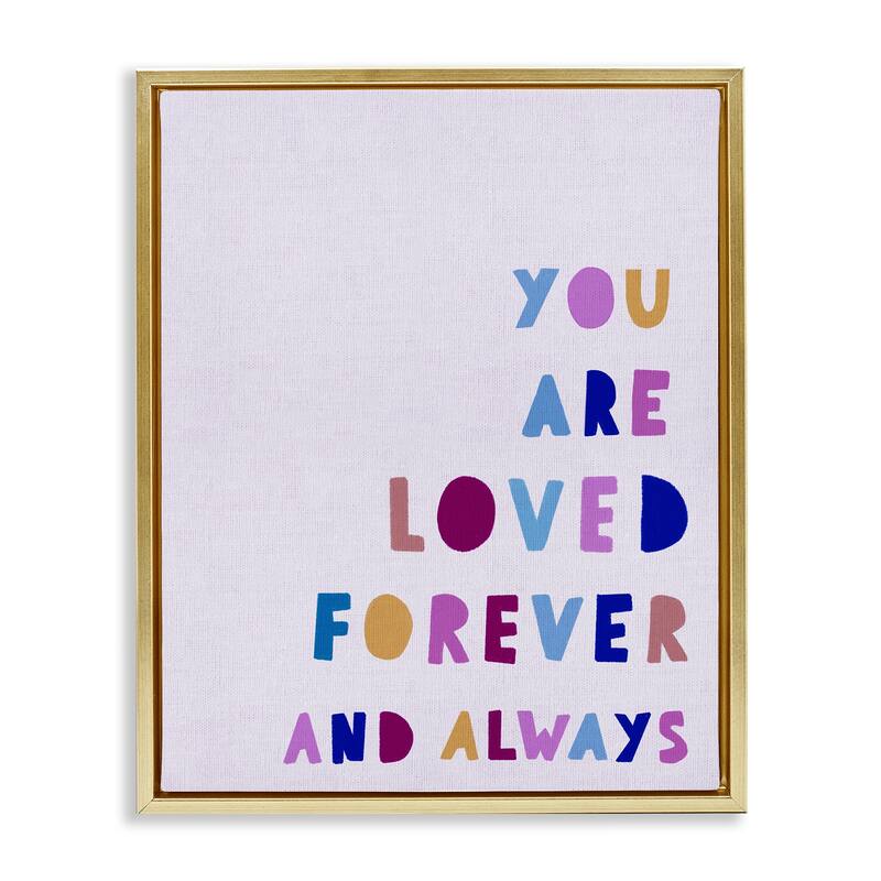 Stupell You Are Loved Forever Framed Floater Canvas Wall Art Design By Leah Straatsma - 17 x 21 - Gold