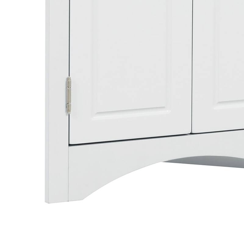 Modern Stylish Triangle Corner Storage Cabinet with Two Adjustable Internal Shelves