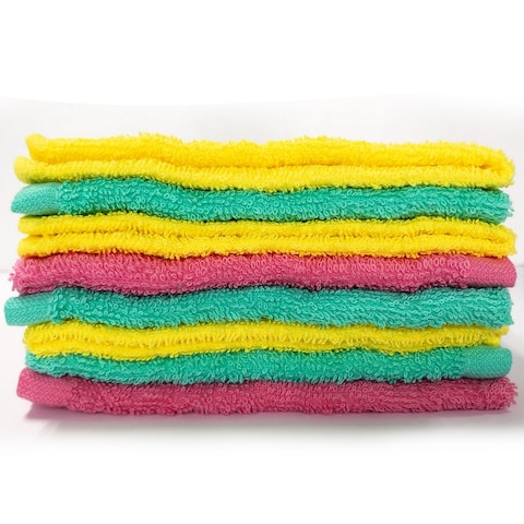 Style Quarters washcloth pack 8PC PINK