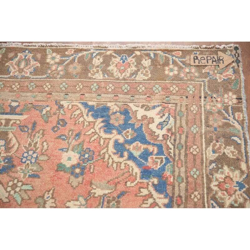 Hand Knotted Oriental 100% Wool Carpet Traditional Floral Pink Hamedan Area Rug - 8' 8'' X 5' 6''