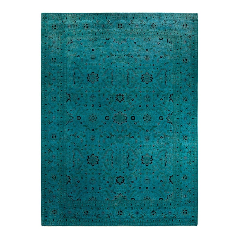 Fine Vibrance, One-of-a-Kind Hand-Knotted Area Rug - Blue, 9' 2" x 12' 5" - 9' 2" x 12' 5"
