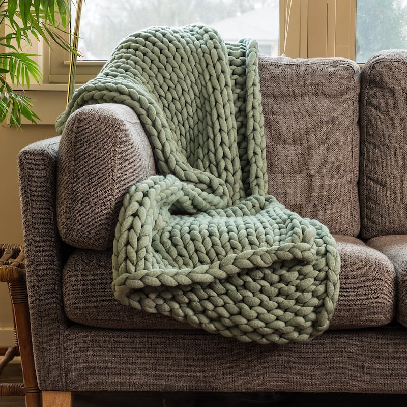Donna Sharp Chunky Knit Throw - Sage