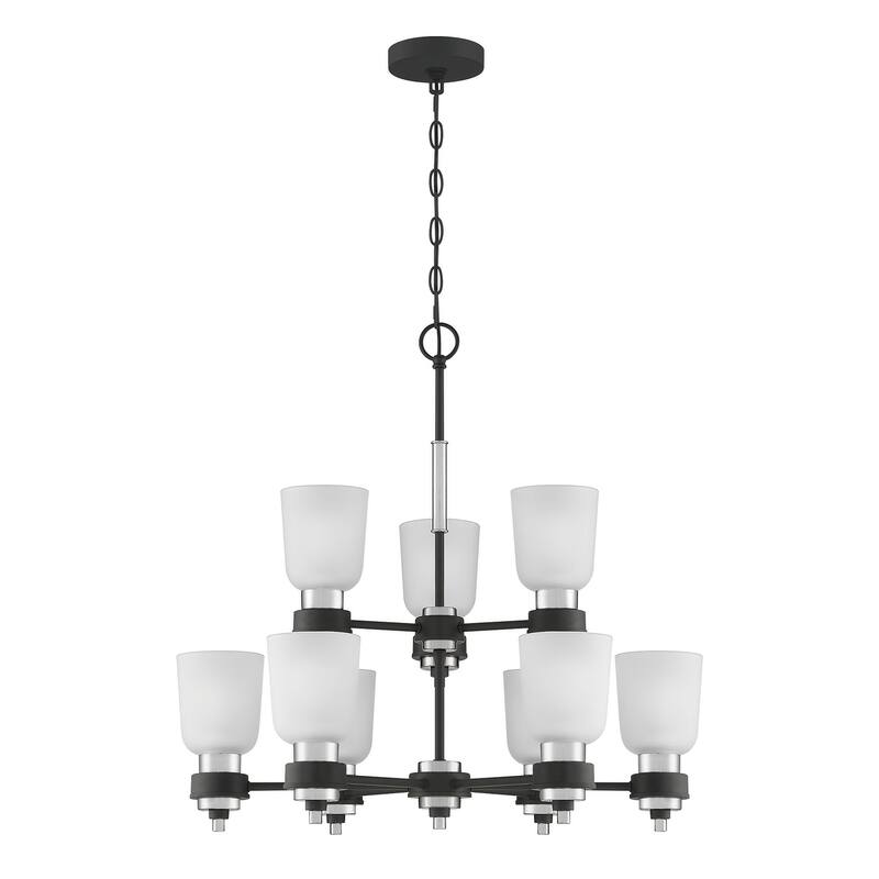 Quoizel Conrad 9-Light 27" Transitional Chandelier in Brushed Nickel - Brushed Nickel