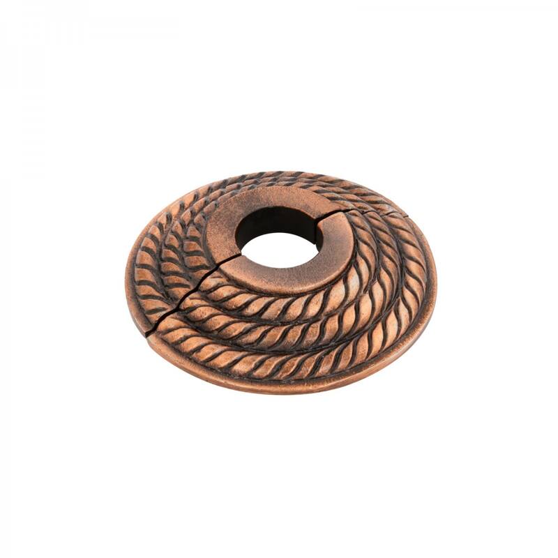 Copper Oil Rubbed Aluminum Radiator Flange Triple Roped Style 1/2" (IPS) 0.8" ID - 3.13" OD Renovators Supply