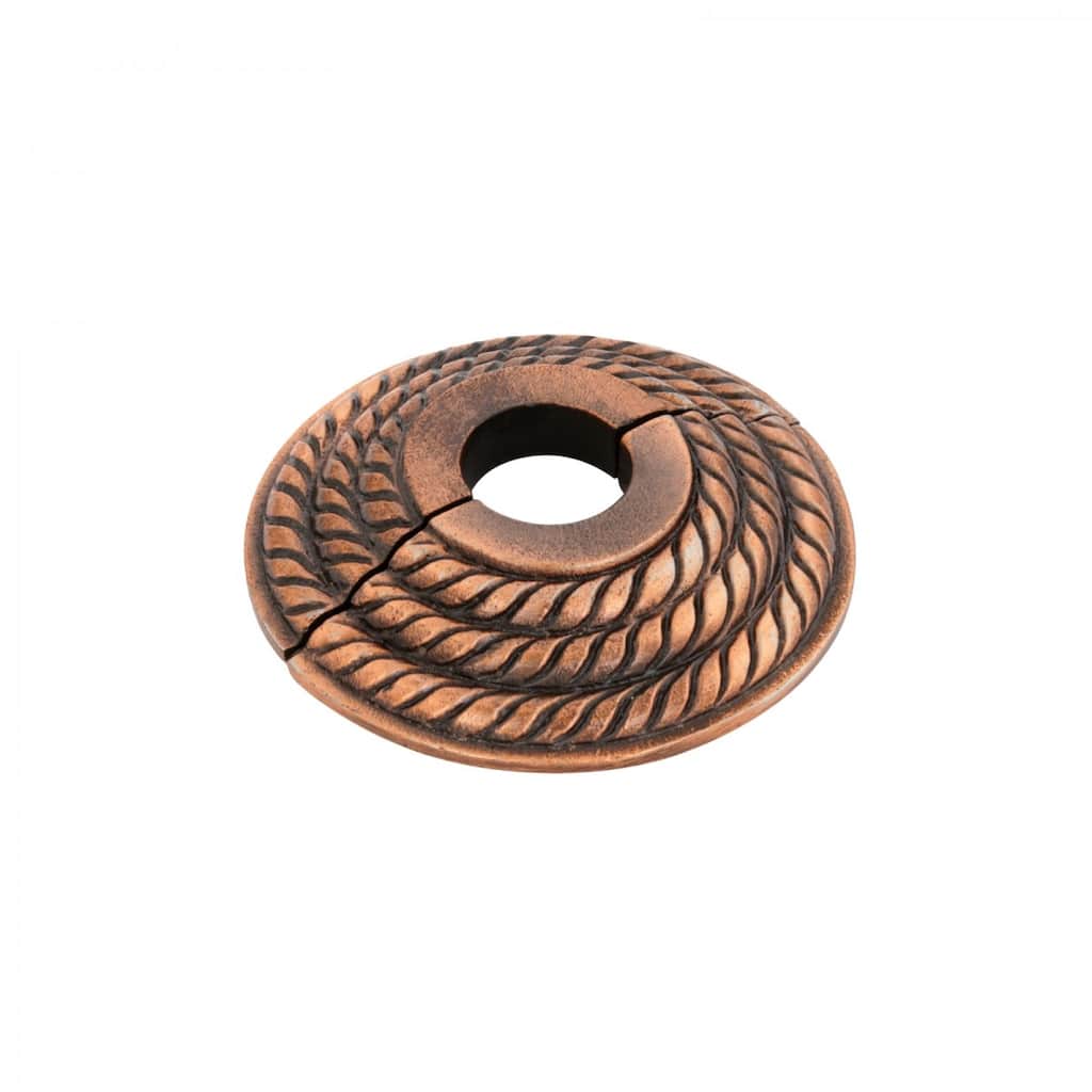 Copper Oil Rubbed Aluminum Radiator Flange Triple Roped Style 1/2" (IPS) 0.8" ID - 3.13" OD Renovators Supply