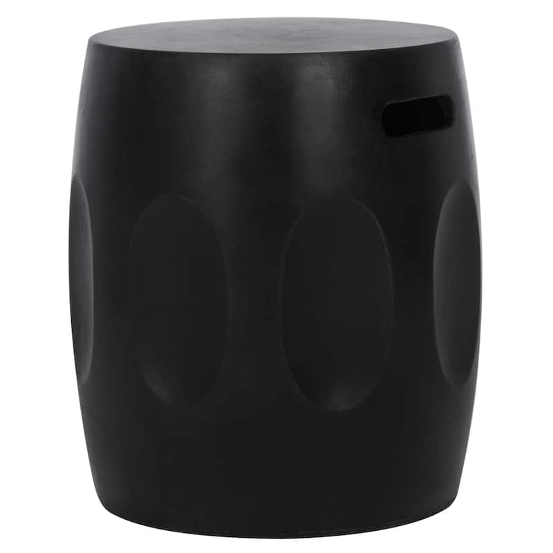 SAFAVIEH Hasmik Indoor/ Outdoor Modern Black Concrete Round Accent Table - 15.7" W x 15.7" L x 17.7" H - 16Wx16Dx18H