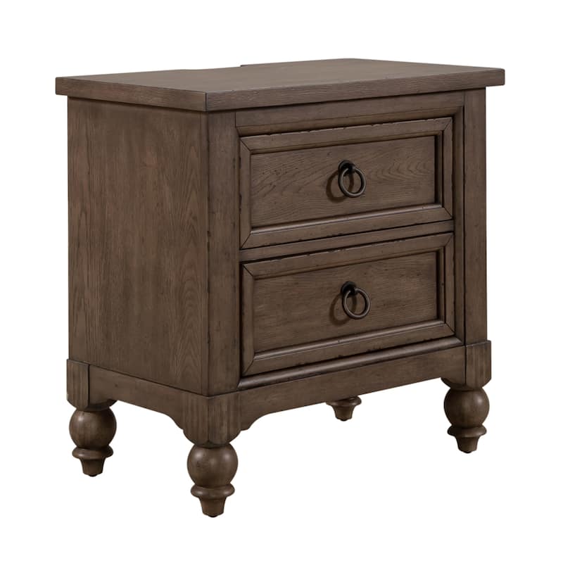 Americana Farmhouse Sleigh Bed, Dresser, Mirror, and Nightstand Bedroom Set