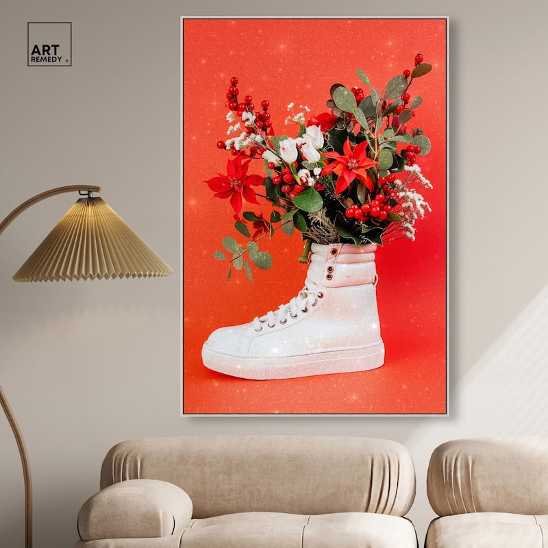 Christmas Sneaker Canvas by Art Remedy