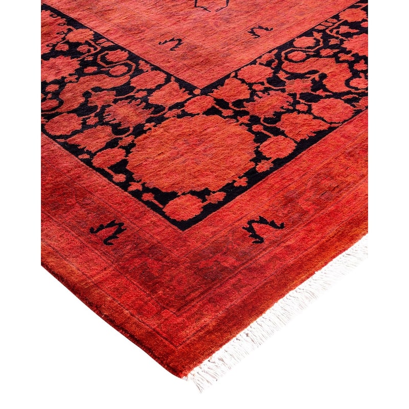 Contemporary Overdyed Wool Hand Knotted Area Rug - 9' 3" x 12' 3"