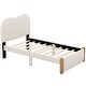 preview thumbnail 28 of 33, Upholstered platform bed with wooden support feet