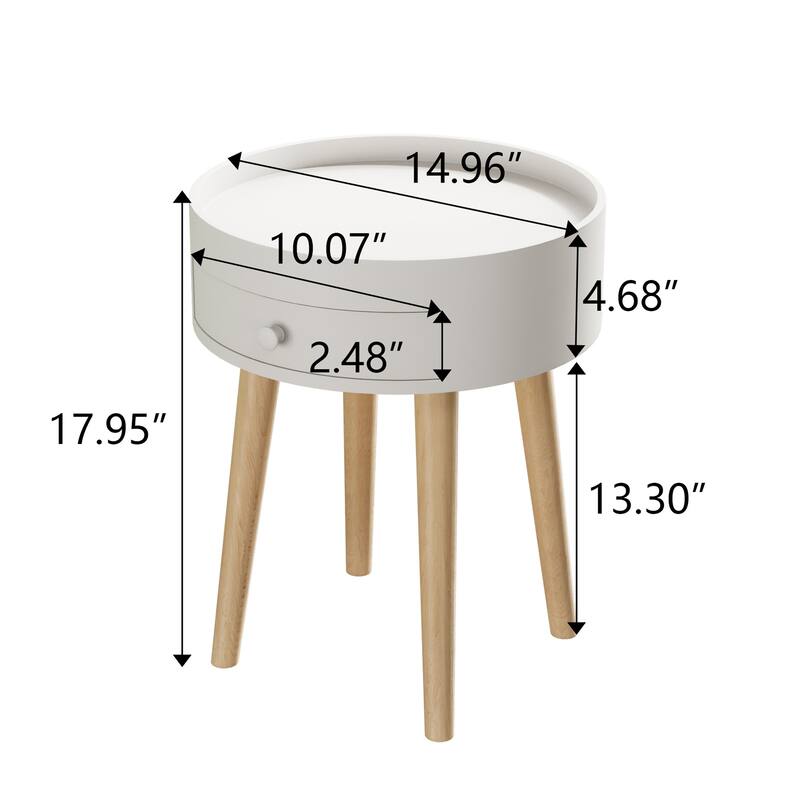 Bedside Table, Side Table with Storage Drawer