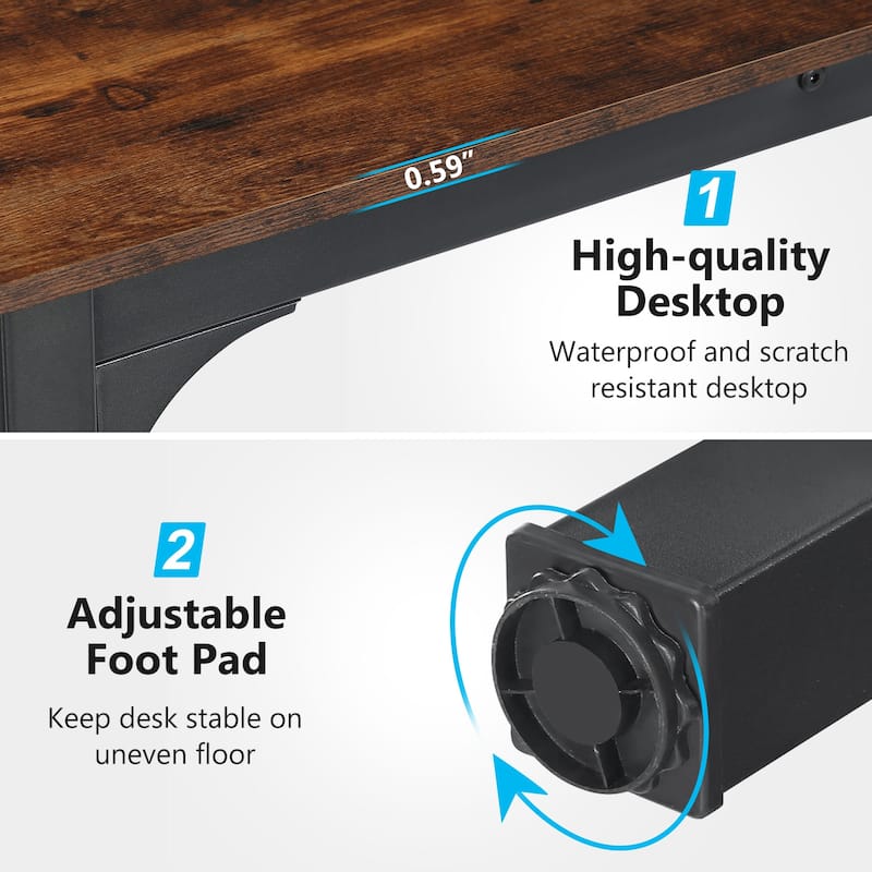 78.7 inches Extra Long Computer Desk 2 Person, Wide Double Office Writing Workstation