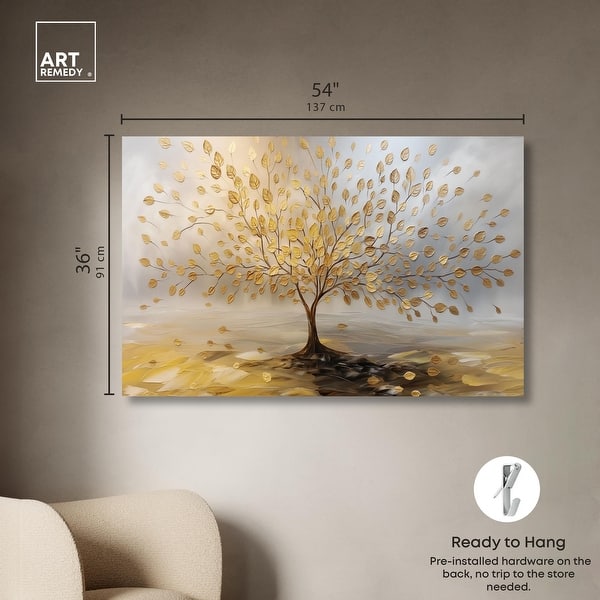 dimension image slide 0 of 6, Tree of Golden Leaves Canvas Colorful Tree Art by Art Remedy