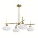 preview thumbnail 3 of 5, Hunter + Jasmine Roth Getty Luxe Gold 2- or 4-Light Milk Glass Chandelier - Modern, Transitional - Entry, Dining Room