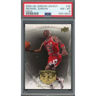 Michael Jordan 2009 Upper Deck Legacy Gold Basketball Card #42 Graded PSA 8 - 8'6" x 11'6"