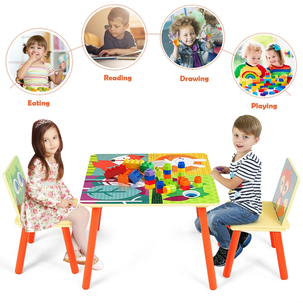 baby reading table and chair