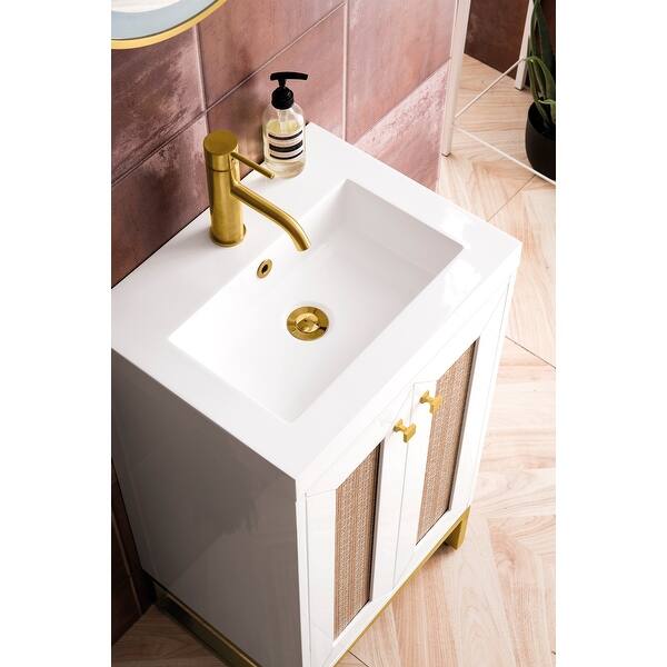 Shop Chianti 20 Single Vanity Cabinet W White Glossy Resin Countertop Overstock 32224721