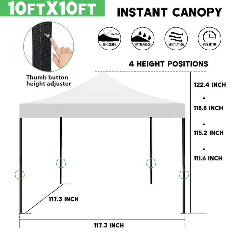 Maxwell 10' x 10' Pop Up Canopy Tent with Carry Bag and Sandbags - N/A