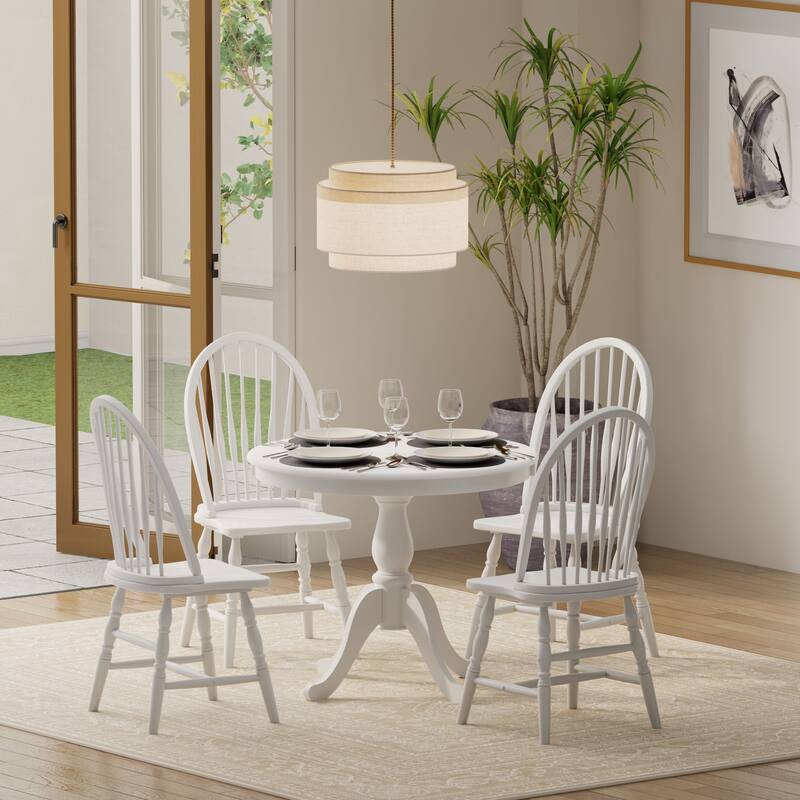 Solid Windsor Back Dining Chair - 40.5" - White