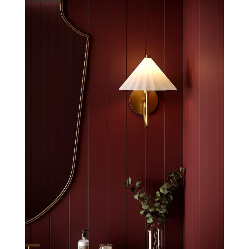 Alora Lighting WV451808 Serena 11" Tall Bathroom Sconce with Pleated
