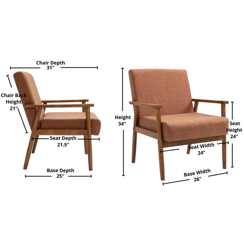 Mid-century Modern Solid Wood Armchair