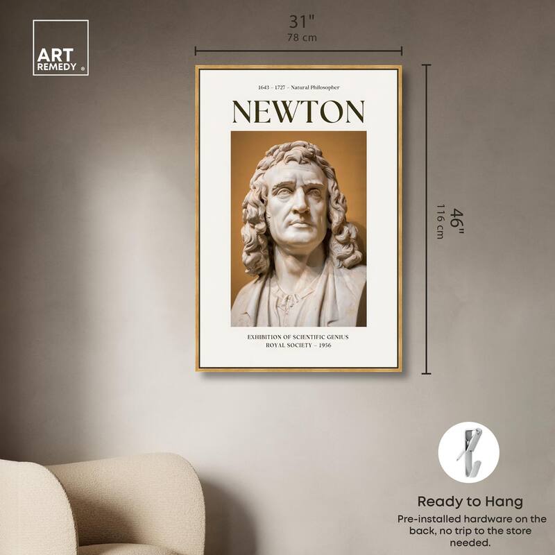 Newton's Likeness in Marble Canvas by Art Remedy