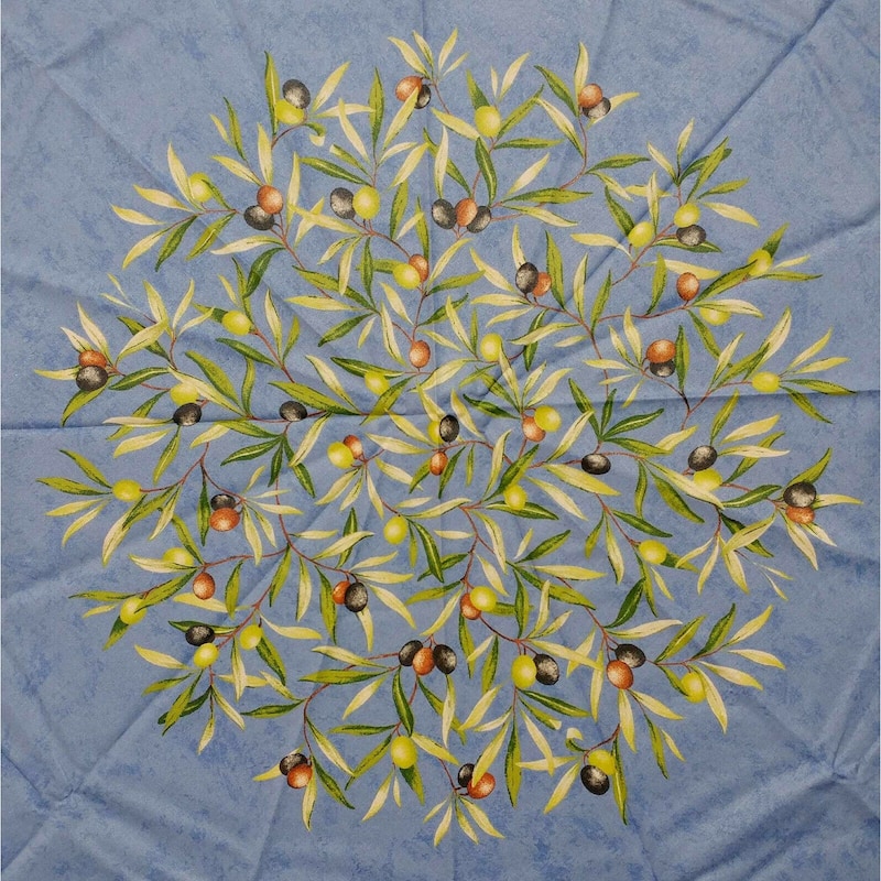 Wipeable Spill Resistant Provencal Cotton Cannes Collection Tablecloth