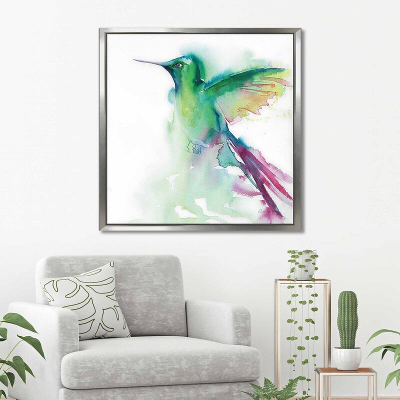 "Hummingbirds III" Print on Floating Canvas