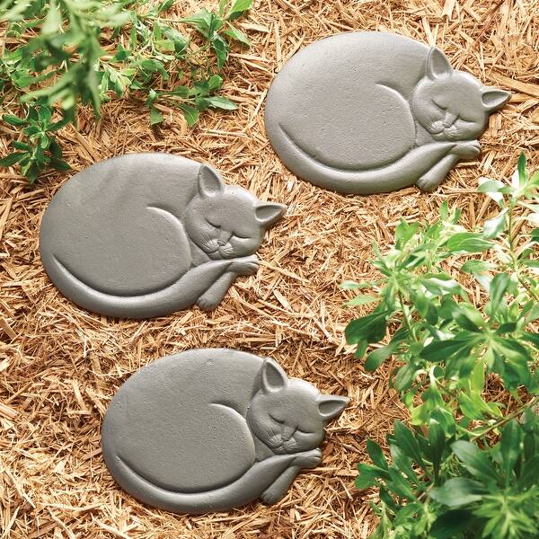 Shop Art Artifact Cat Stepping Stone Cast Iron Sleeping Cat
